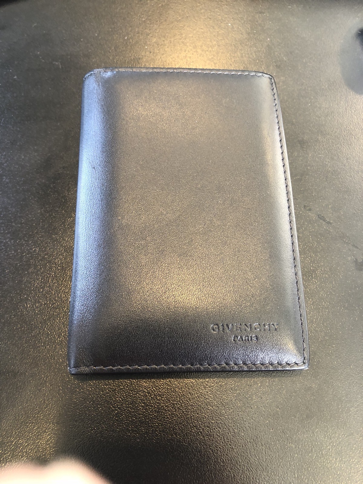 GIVENCHY Paris Black Leather Card Case Authentic Made In Italy RARE