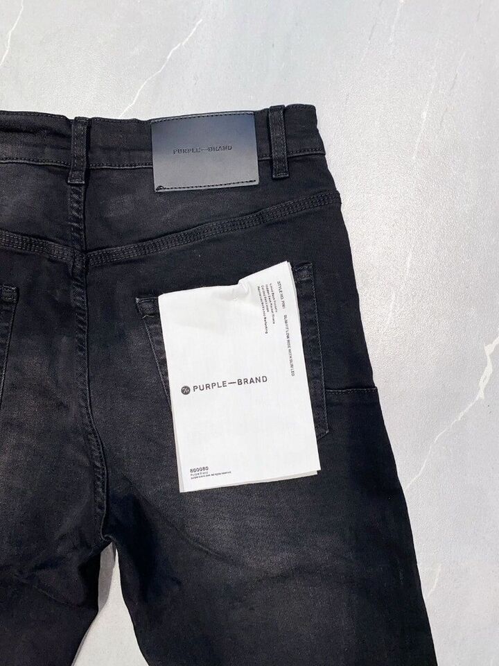 New purple brand Black Distressed Men's jeans Fashion Statement