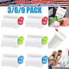 3 9x Toothpaste Squeezer Bathroom Tube Easy Stand Dispenser Rolling Holder Seat