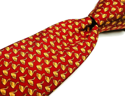 New, Bright and Cheerful Silk Tie. Made in Italy for Tie Rack.  Red, 60'' Long