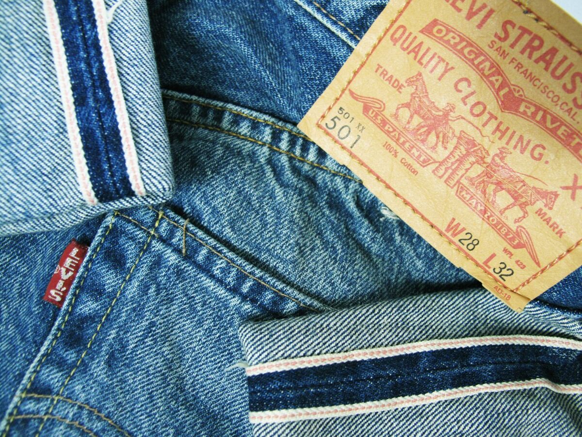 新到着 28x32 Jeans Denim TK SELVEDGE E BIG 501 LEVI'S Men REPRO LVC 1966 HOT *Fit 27x32 バッグ