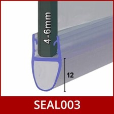Shower Screen Seal Strip | For 3-12mm Glass | Up to 50mm Gap | Bath Door 800mm