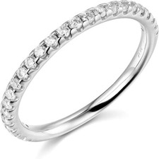 1.50 Ct Created Diamond 14k White Gold Engagement Wedding Anniversary Band Ring