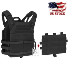KRYDEX 2.0 Plate Carrier MOLLE Panel Tactical Body Armor Jump Vest Black