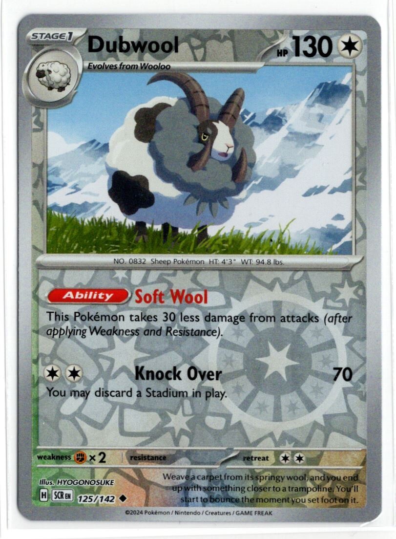 Pokemon Stellar Crown Reverse Holo 125/142 Dubwool