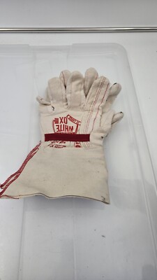 North Star 1015 White Ox Canvas Gauntlet Cuff Gloves 2pcs size XL