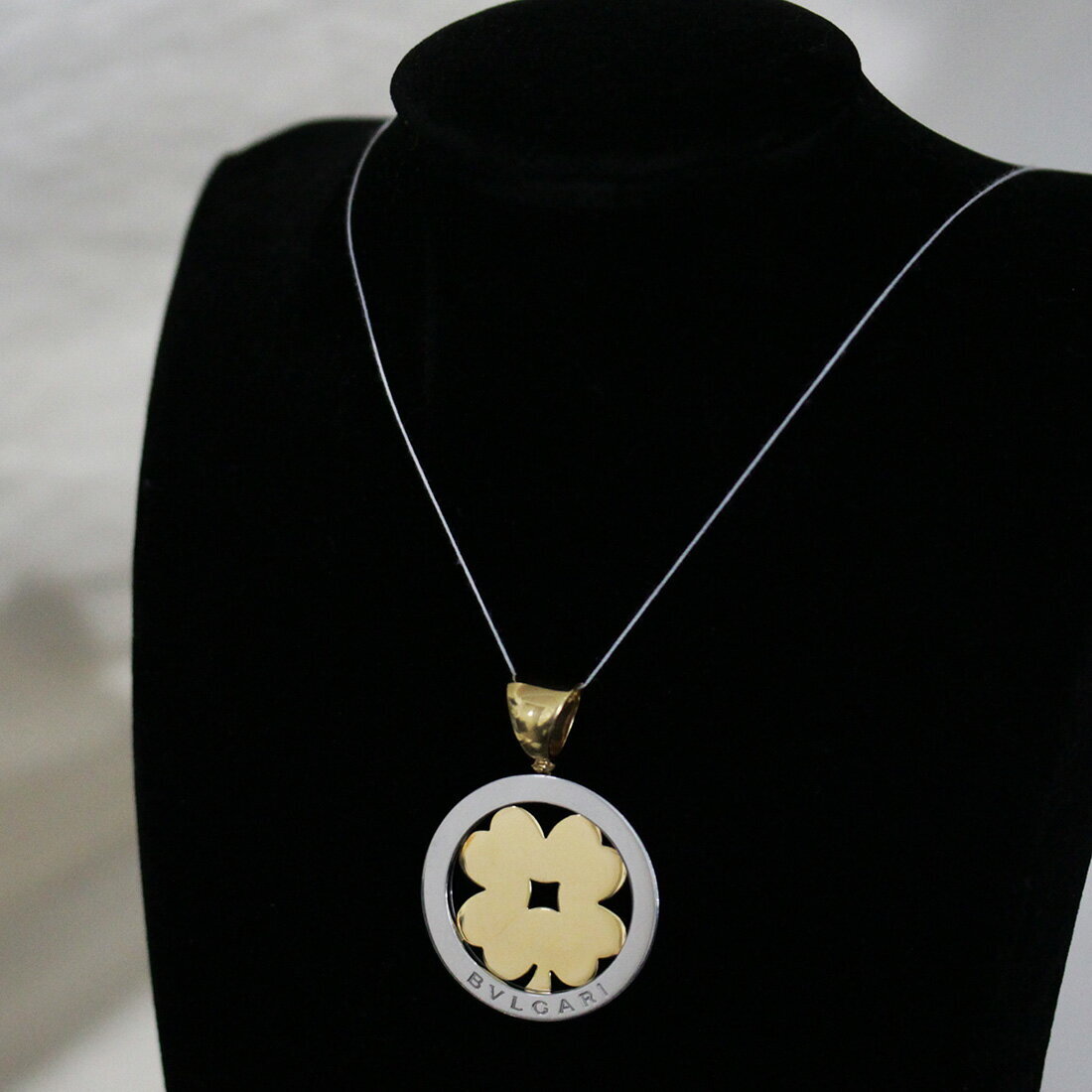 BVLGARI Tondo Clover Round Charm Pendant Top Stainless Steel BVLGARI Tondo Clover Round Charm Pendant Top Stainless Steel