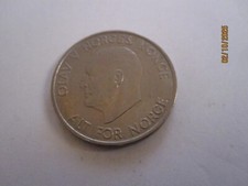 1964 NORWAY 5 KRONER CIRCULATED COPPER-NICKEL COIN KM#412