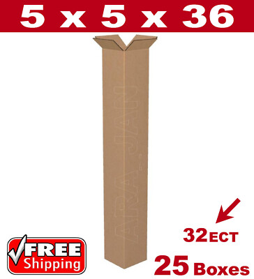 25 - 5x5x36 Cardboard Mailing Packing Shipping Tall Box 32 ECT ...