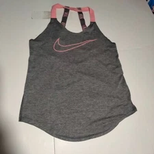 Nike dri fit gray pink active tank top small women's