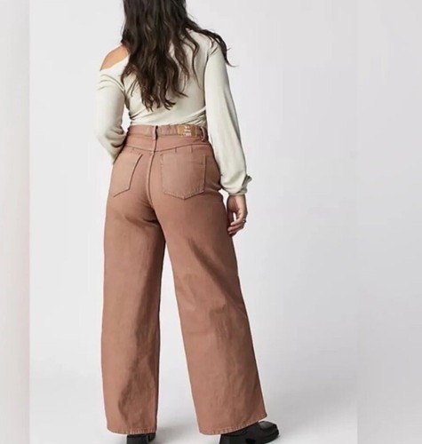 We The Free People CRVY Gia High Rise Wide Leg Sand Dune Women’s Jeans Size 32 - Picture 2 of 21