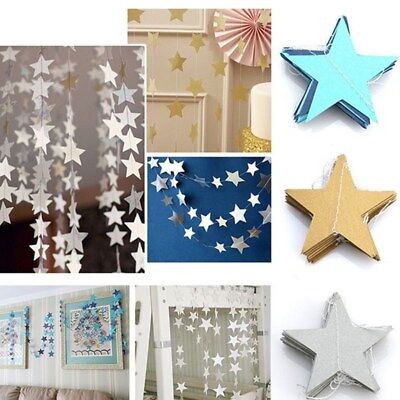Star Paper Garland Bunting Party Wedding Baby Shower Decorations LE