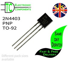 2N4403 PNP Small Signal Transistor General purpose TO92 Packs of 10 20 and 50