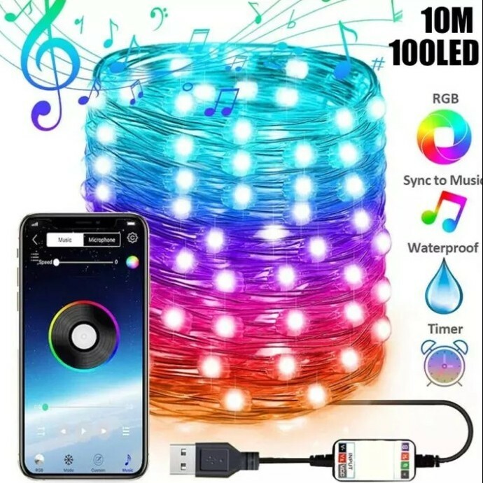 Guirlande LED Bluetooth 10m Étanche pour Éclairage Extérieur Facile