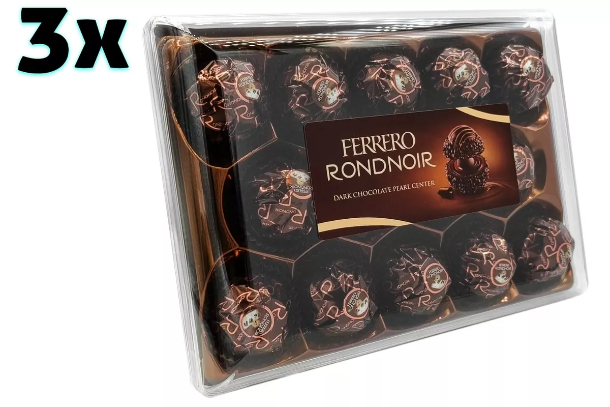 3 boxes Ferrero Rocher Rondnoir dark chocolate pralines candy
