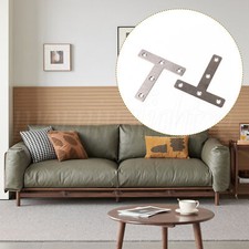 Stainless Steel T Shape Flat Bracket Repair Plates w/ Screws 80x80mm Set of 12