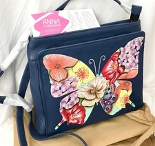 Anuschka Anna NWT🦋CrossBody Travel Organizer-BUTTERFLY MOSAIC 8371-BMC