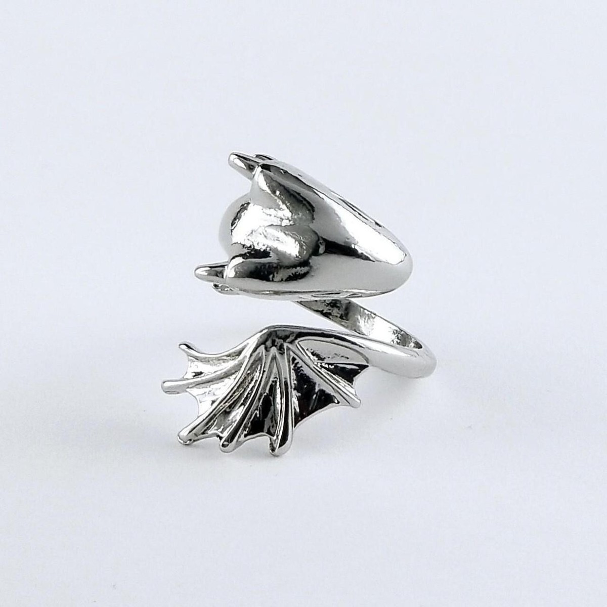 Silver Dragon and Wing Ring Adjustable Adjusts Sz Sz Unisex