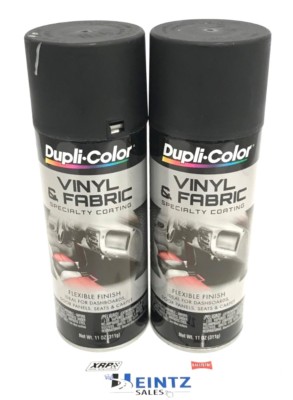 Duplicolor HVP106(2PACK) Vinyl & Fabric Spray High Performance Flat Black 11 Oz.