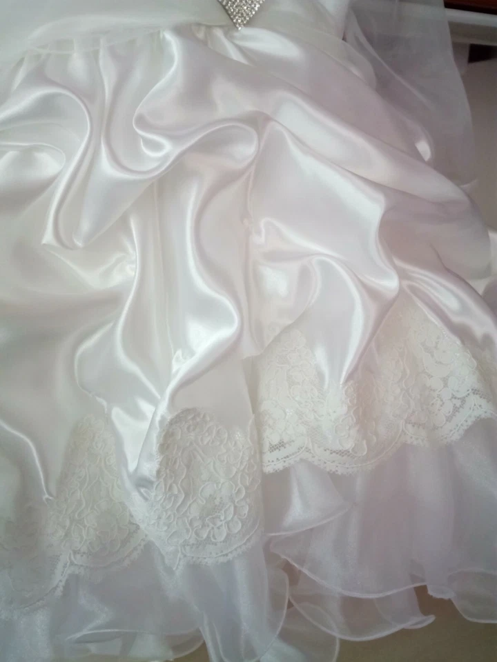 Abito battesimo bimba Colore Bianco SETA - Immagine 2 di 4