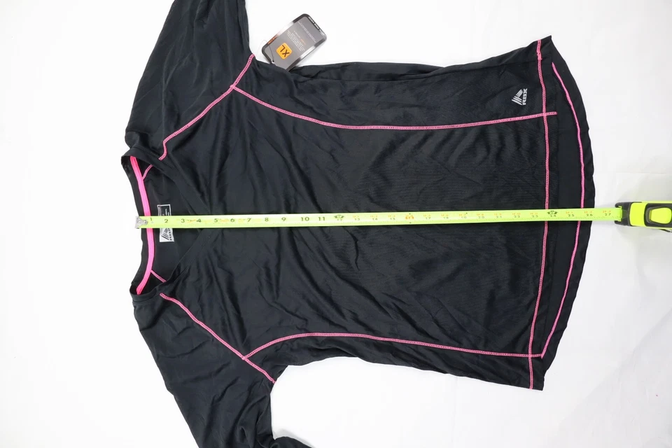 Camisa RBX Para Mujer XL Cuello en V X-DRI Negra Rendimiento Atlético Delgada Manga Larga Foto 3 de 4
