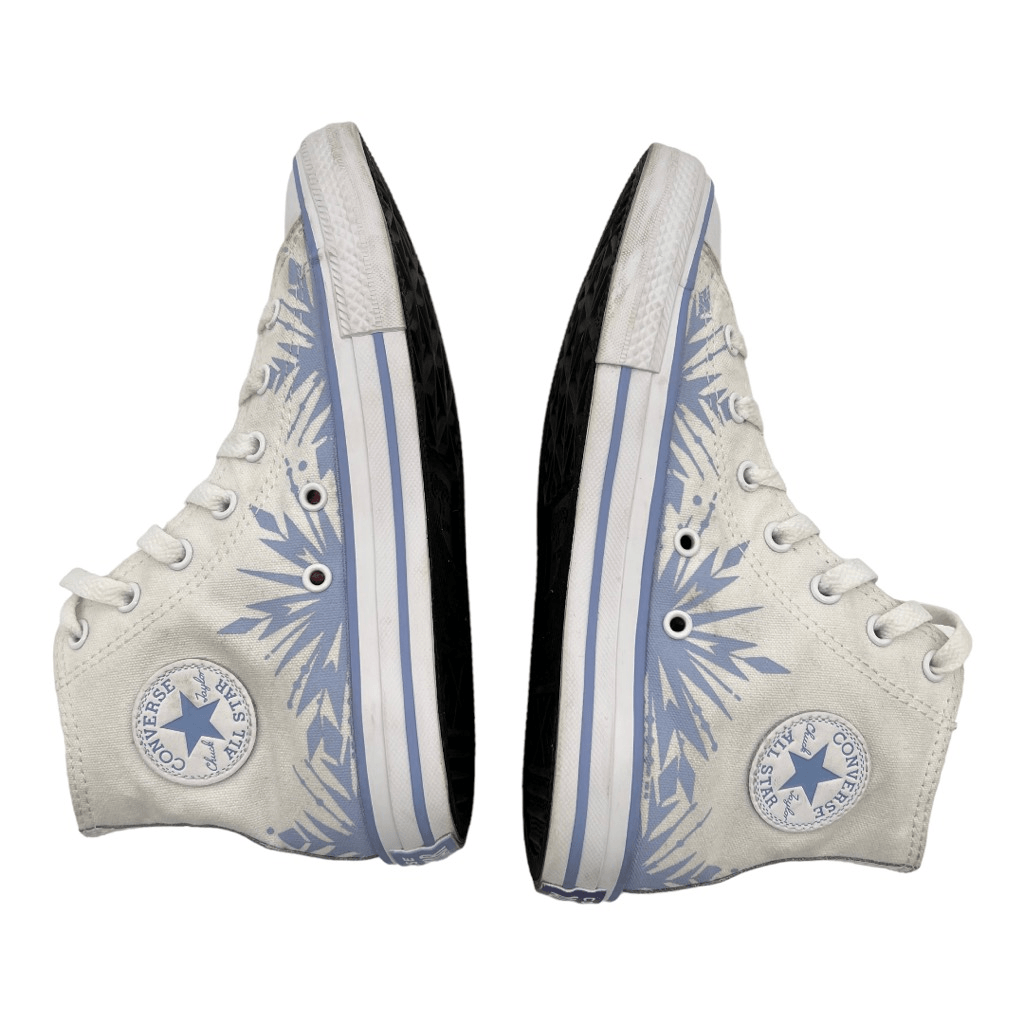 Converse All Star High Tops Junior Disney Frozen White Elsa Glitter
