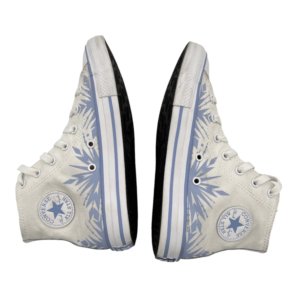 Converse All Star High Tops Junior 3 Disney Frozen White Elsa Glitter - Image 4 of 4