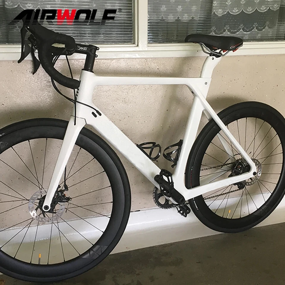 Cuadro de bicicleta de carbono horquilla y tija de sillín freno de disco aero cuadro marco de bicicleta de carretera Foto 2 de 4