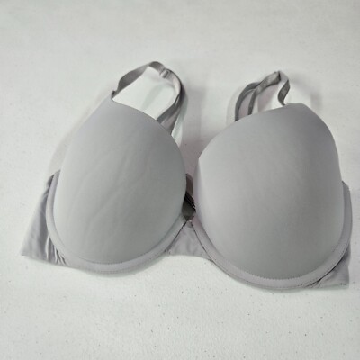 Victoria Secret Women Bra 32DD Gray T Shirt Push Up Underwire Convertible