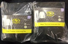 Athletic Works Boys Thermal Waffle Underwear Set-Black-XL