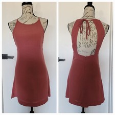 Urban Outfitters Terracotta Pink Open Back Micro Mini Dress Size 8