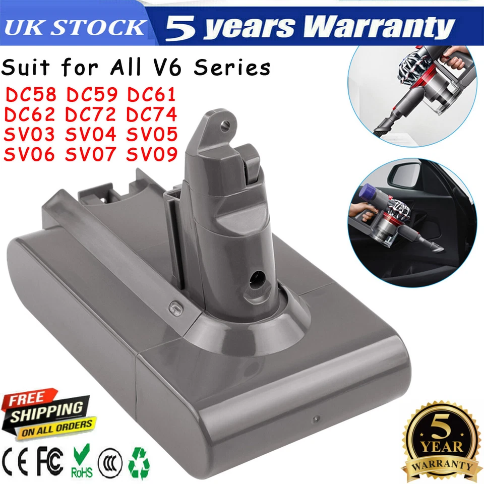 4.0Ah Li-ion Battery For DYSON V6 Animal DC58 DC59 DC62 SV03 Total clean Trigger
