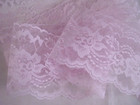 Pink Scalloped Edge Lace Trim, 4 Inches Wide, 5 YARDS
