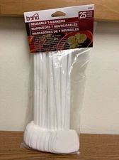 25 pk Bond 7" T-MARKERS White Plant Garden Vegetable Label Marker Nursery Stakes