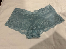 Boyshorts panty for women Sz L Mint Lace Waist Low Rise Floral Panties