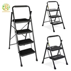 Folding Step Stool Wide Anti-Slip Pedal Sturdy Steel Ladder 2/3/4 steps