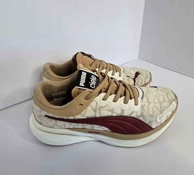 Puma x Ciele Deviate Nitro 2 Women s Size 7.5 Running Shoes Tan Burgundy 