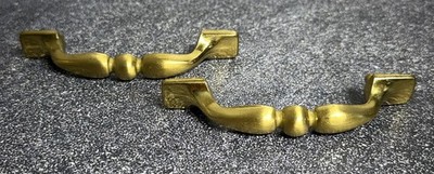 Vintage Keeler Brass KBC Cabinet Door / Drawer Pulls Handles - Set of 2
