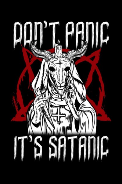 Don't Panic It's Satanic: 6X9 Notizbuch Kariert 120-image