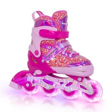 Mammygol Kids Inline Skates for Girls Kids, 4 Sizes Adjustable Girls Blades R...