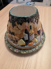 Vintage Yankee Candle Large Shade & Tray ~ Wine & Cheese