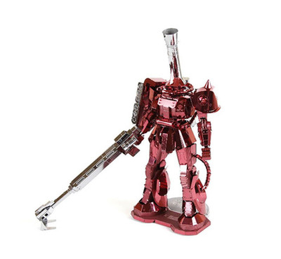 Roter Mecha Krieger Metall Modellbausatz - 3D Laser-Cut Puzzle für Sci-Fi Fans 