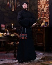 Mytholon Abraxas Robe Baumwolle Schwarz L Larp Mittelalter #12512