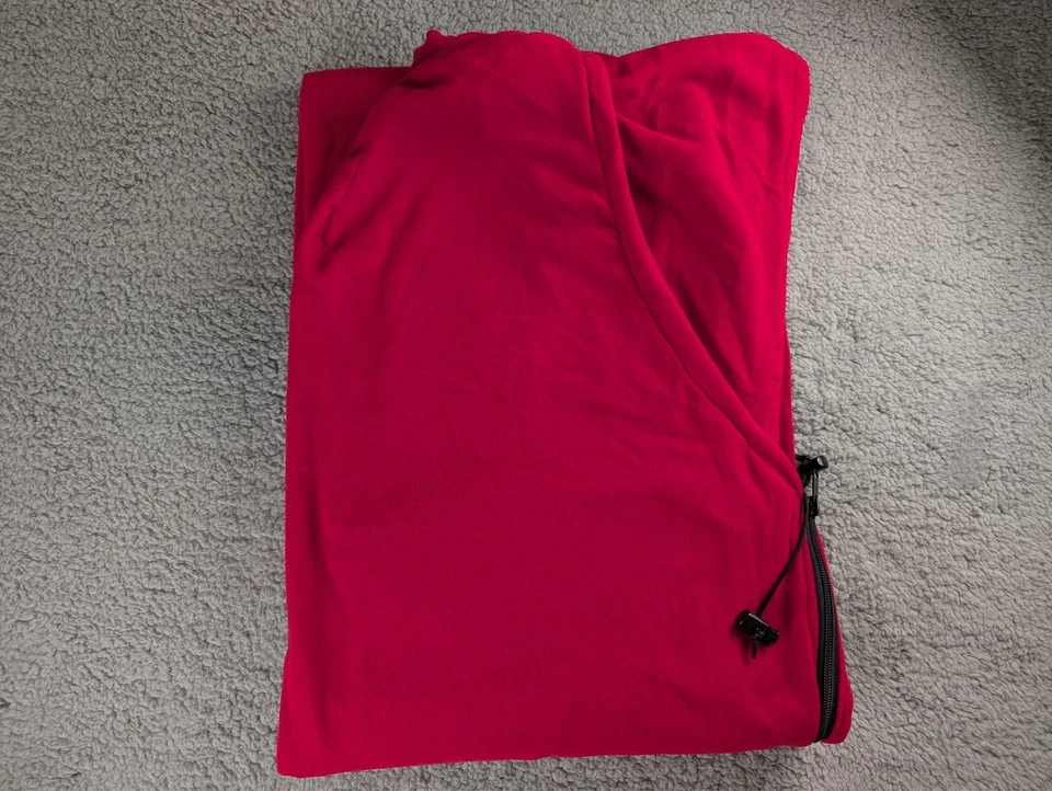 Equinox Mandrill Micro Fleece Mummy Sleeping Bag/Liner - Right Side Full Zip Red - Image 3 of 4