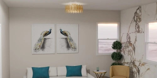 Quoizel LIZ1720 Liza 4 Light 21"W Semi-Flush Drum Ceiling Fixture - Gold - Picture 3 of 3