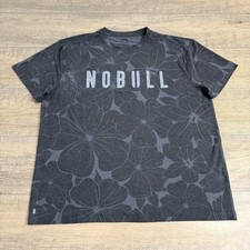 NOBULL Mens Floral Athletic T-Shirt Size (2XL) Gray Poly Blend Flawless B10