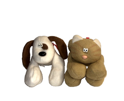Vintage Hallmark Floppy Friends Plush Set Callie Cat Archie Dog Stuffed 1985