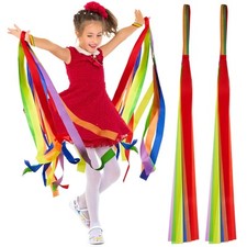 12 Pcs Rainbow Dance Ribbons Streamers for Girls Christmas Valentines Gift
