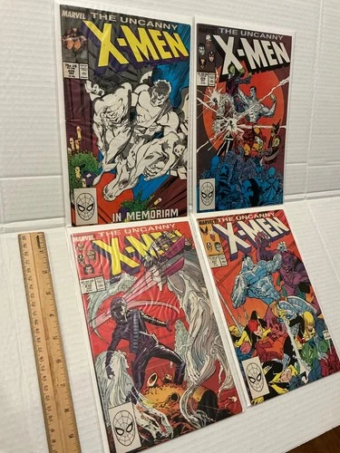 Vintage X-Men Comic Book Lot Issues # 228 229 230 & 231 Marvel 1980s Wolverine