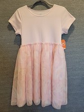 NEW Wonder Nation Girl's Plus XL 14-16 Tutu Dress Hearts Short Sleeve Pink Sky